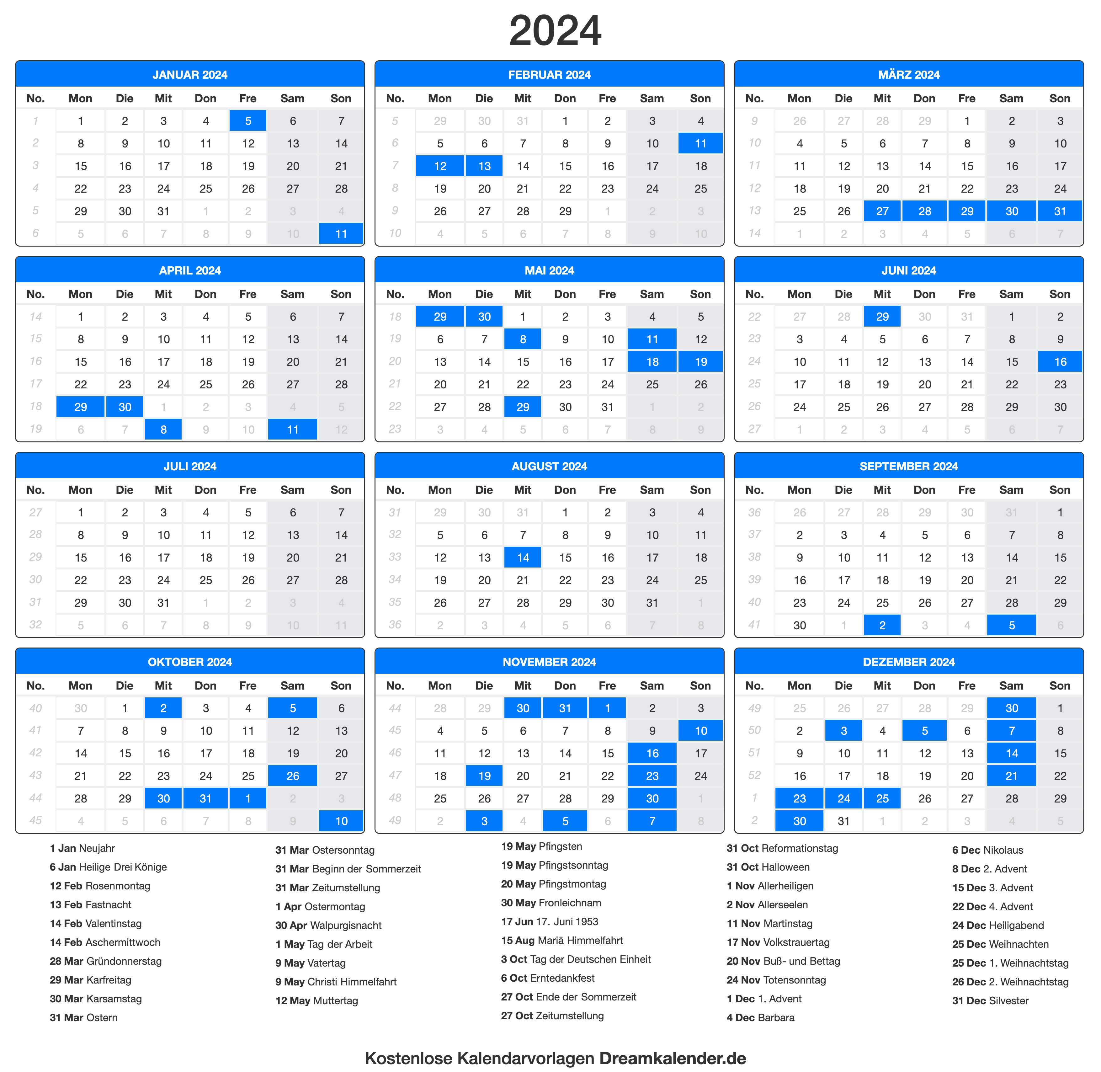 Kalender 2021 - 2024 / Vektorgrafiken 2024 Kalender Vektorbilder 2024 ...